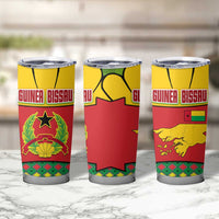 Guinea Bissau Tumbler Cup with Red Yellow Green Geometric Design - Wonder Print Shop