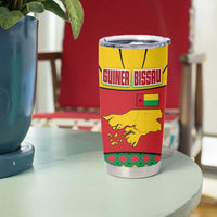 Guinea Bissau Tumbler Cup with Red Yellow Green Geometric Design - Wonder Print Shop