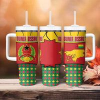 Guinea Bissau Tumbler With Handle with Red Yellow Green Geometric Design - Wonder Print Shop