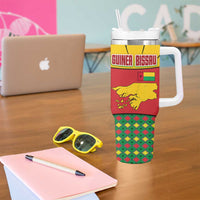 Guinea Bissau Tumbler With Handle with Red Yellow Green Geometric Design - Wonder Print Shop