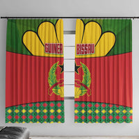 Guinea Bissau Window Curtain with Red Yellow Green Geometric Design - Wonder Print Shop