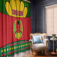 Guinea Bissau Window Curtain with Red Yellow Green Geometric Design - Wonder Print Shop