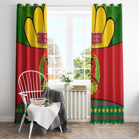 Guinea Bissau Window Curtain with Red Yellow Green Geometric Design - Wonder Print Shop