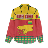 Guinea Bissau Women Casual Shirt with Red Yellow Green Geometric Design - Wonder Print Shop