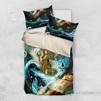 Gaia Mother Of Earth Goddess Bedding Set Greek Mythology Sacred Geometry Fantasy