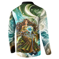 Gaia Mother Of Earth Goddess Button Sweatshirt Greek Mythology Sacred Geometry Fantasy