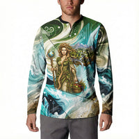 Gaia Mother Of Earth Goddess Button Sweatshirt Greek Mythology Sacred Geometry Fantasy