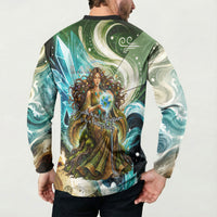 Gaia Mother Of Earth Goddess Button Sweatshirt Greek Mythology Sacred Geometry Fantasy