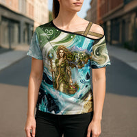 Gaia Mother Of Earth Goddess Cross Shoulder Shirt Greek Mythology Sacred Geometry Fantasy