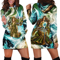 Gaia Mother Of Earth Goddess Hoodie Dress Greek Mythology Sacred Geometry Fantasy