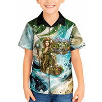Gaia Mother Of Earth Goddess Kid Hawaiian Shirt Greek Mythology Sacred Geometry Fantasy