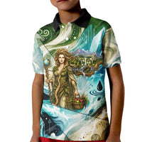 Gaia Mother Of Earth Goddess Kid Polo Shirt Greek Mythology Sacred Geometry Fantasy