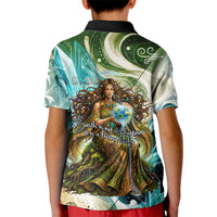Gaia Mother Of Earth Goddess Kid Polo Shirt Greek Mythology Sacred Geometry Fantasy
