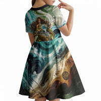 Gaia Mother Of Earth Goddess Kid Short Sleeve Dress Greek Mythology Sacred Geometry Fantasy