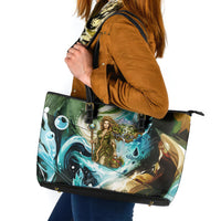 Gaia Mother Of Earth Goddess Leather Tote Bag Greek Mythology Sacred Geometry Fantasy