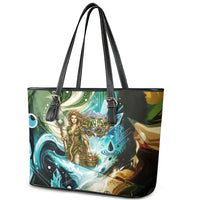 Gaia Mother Of Earth Goddess Leather Tote Bag Greek Mythology Sacred Geometry Fantasy