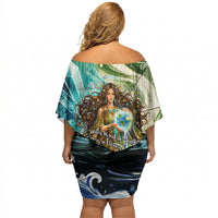 Gaia Mother Of Earth Goddess Off Shoulder Short Dress Greek Mythology Sacred Geometry Fantasy