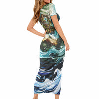 Gaia Mother Of Earth Goddess Short Sleeve Bodycon Dress Greek Mythology Sacred Geometry Fantasy