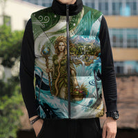 Gaia Mother Of Earth Goddess Sleeveless Puffer Jacket Greek Mythology Sacred Geometry Fantasy