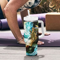 Gaia Mother Of Earth Goddess Tumbler With Handle Greek Mythology Sacred Geometry Fantasy