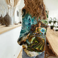 Gaia Mother Of Earth Goddess Women Casual Shirt Greek Mythology Sacred Geometry Fantasy