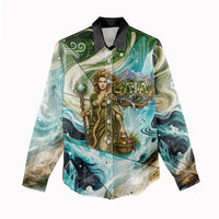 Gaia Mother Of Earth Goddess Women Casual Shirt Greek Mythology Sacred Geometry Fantasy