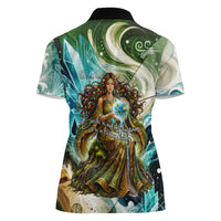 Gaia Mother Of Earth Goddess Women Polo Shirt Greek Mythology Sacred Geometry Fantasy
