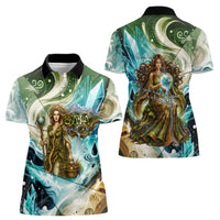 Gaia Mother Of Earth Goddess Women Polo Shirt Greek Mythology Sacred Geometry Fantasy