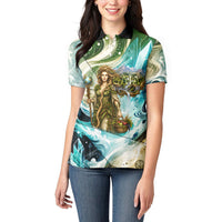 Gaia Mother Of Earth Goddess Women Polo Shirt Greek Mythology Sacred Geometry Fantasy