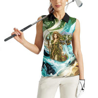 Gaia Mother Of Earth Goddess Women Sleeveless Polo Shirt Greek Mythology Sacred Geometry Fantasy