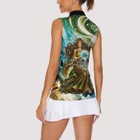 Gaia Mother Of Earth Goddess Women Sleeveless Polo Shirt Greek Mythology Sacred Geometry Fantasy