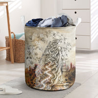 Gaia Mother Earth Sacred Eye Laundry Basket Greek Vintage Botanical Sketch Esoteric Spiritual Floral