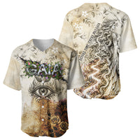 Gaia Mother Earth Sacred Eye Baseball Jersey Greek Vintage Botanical Sketch Esoteric Spiritual Floral