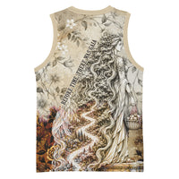 Gaia Mother Earth Sacred Eye Basketball Jersey Greek Vintage Botanical Sketch Esoteric Spiritual Floral