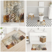Gaia Mother Earth Sacred Eye Bathroom Set Greek Vintage Botanical Sketch Esoteric Spiritual Floral