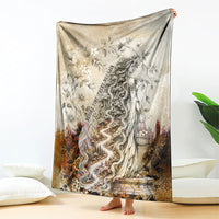 Gaia Mother Earth Sacred Eye Blanket Greek Vintage Botanical Sketch Esoteric Spiritual Floral