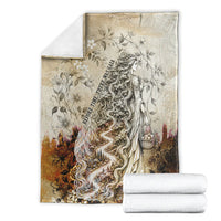 Gaia Mother Earth Sacred Eye Blanket Greek Vintage Botanical Sketch Esoteric Spiritual Floral