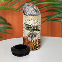 Gaia Mother Earth Sacred Eye 4 in 1 Can Cooler Tumbler Greek Vintage Botanical Sketch Esoteric Spiritual Floral