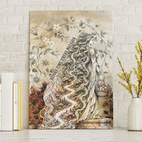 Gaia Mother Earth Sacred Eye Canvas Wall Art Greek Vintage Botanical Sketch Esoteric Spiritual Floral