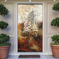Gaia Mother Earth Sacred Eye Door Cover Greek Vintage Botanical Sketch Esoteric Spiritual Floral
