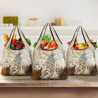 Gaia Mother Earth Sacred Eye Grocery Bag Greek Vintage Botanical Sketch Esoteric Spiritual Floral