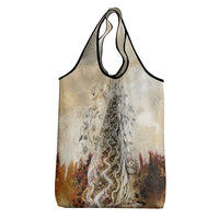 Gaia Mother Earth Sacred Eye Grocery Bag Greek Vintage Botanical Sketch Esoteric Spiritual Floral
