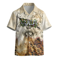 Gaia Mother Earth Sacred Eye Kid Hawaiian Shirt Greek Vintage Botanical Sketch Esoteric Spiritual Floral
