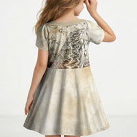 Gaia Mother Earth Sacred Eye Kid Short Sleeve Dress Greek Vintage Botanical Sketch Esoteric Spiritual Floral