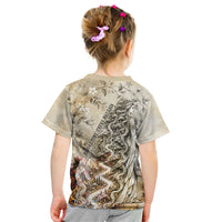 Gaia Mother Earth Sacred Eye Kid T Shirt Greek Vintage Botanical Sketch Esoteric Spiritual Floral