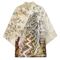 Gaia Mother Earth Sacred Eye Kimono Greek Vintage Botanical Sketch Esoteric Spiritual Floral