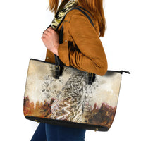 Gaia Mother Earth Sacred Eye Leather Tote Bag Greek Vintage Botanical Sketch Esoteric Spiritual Floral