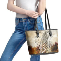 Gaia Mother Earth Sacred Eye Leather Tote Bag Greek Vintage Botanical Sketch Esoteric Spiritual Floral