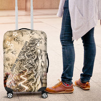 Gaia Mother Earth Sacred Eye Luggage Cover Greek Vintage Botanical Sketch Esoteric Spiritual Floral