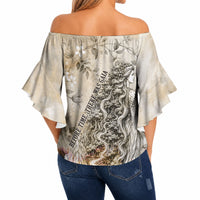 Gaia Mother Earth Sacred Eye Off Shoulder Wrap Waist Top Greek Vintage Botanical Sketch Esoteric Spiritual Floral